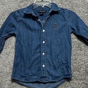 U.S. Polo Assn. Boys Denim Long Sleeve Button Up Shirt Size Small 6-7